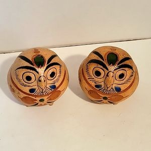 2 VTG MEXICAN TONAL POTTERY OWL